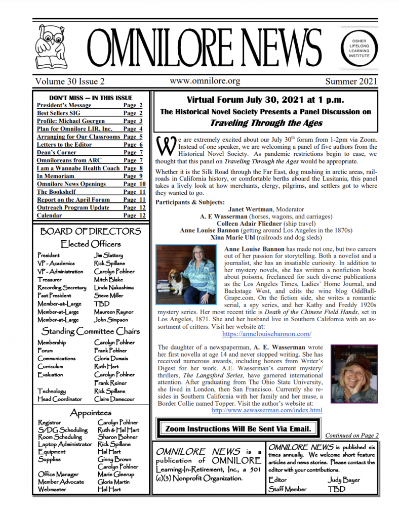 Most recent newsletter